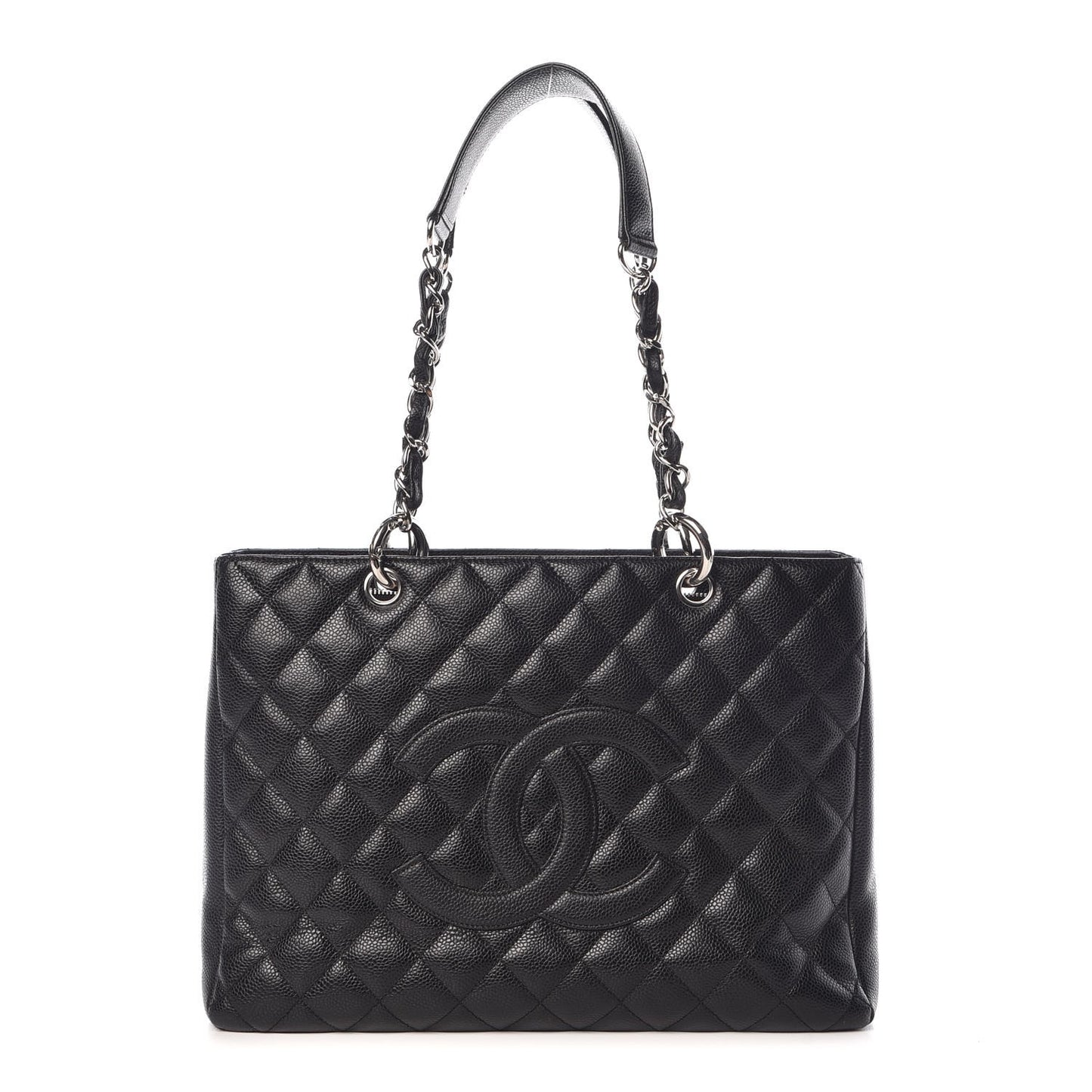 Caviar Quilted Grand Shopping Tote GST Black