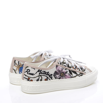 Christian Dior Canvas Rosa Mutabilis Embroidered Womens Walk'N'Dior Low Top Sneakers 36.5 Multicolor 4 of 11