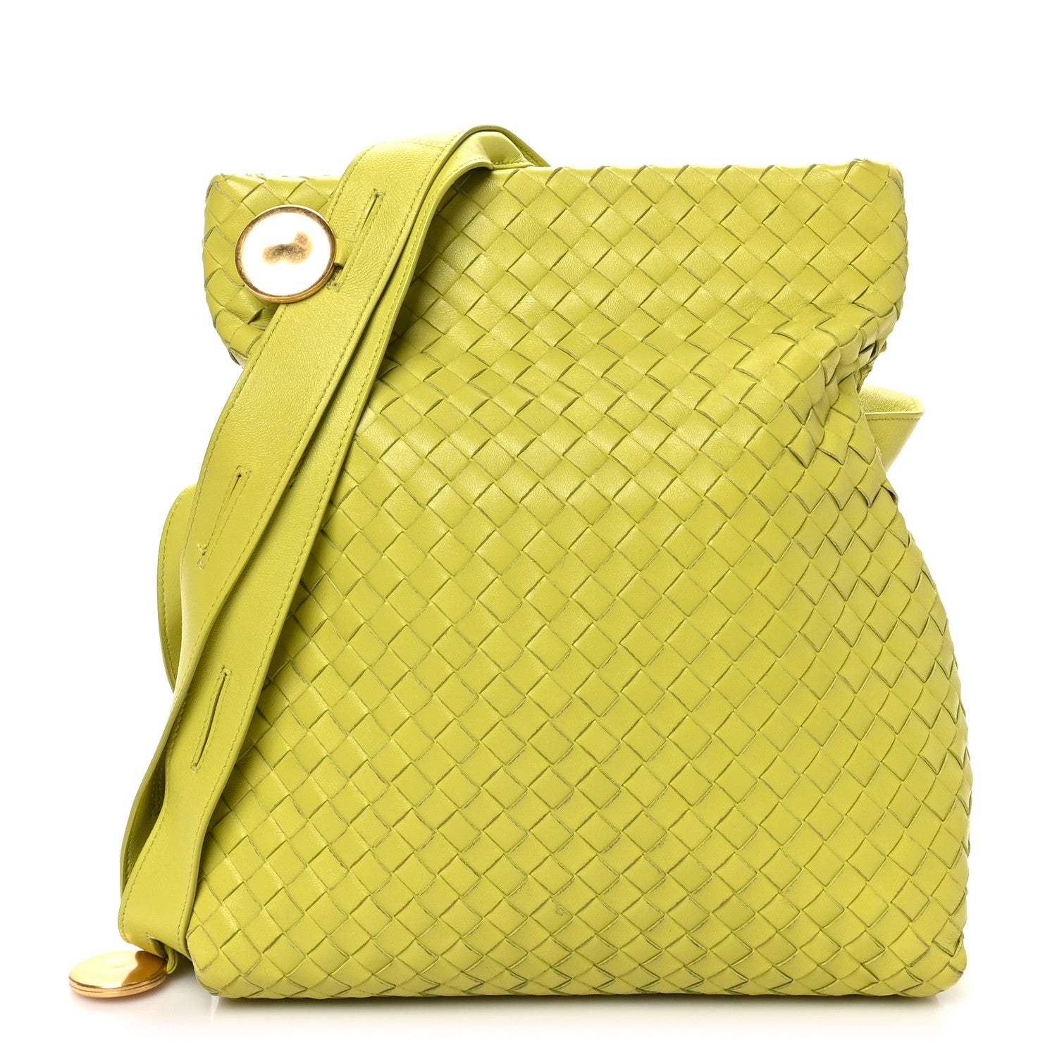 Bottega Veneta Nappa Intrecciato The Fold Crossbody Kiwi 1 of 9