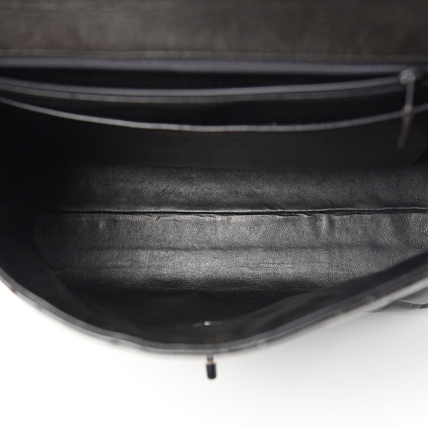Patent Quilted Jumbo Kelly Flap Black