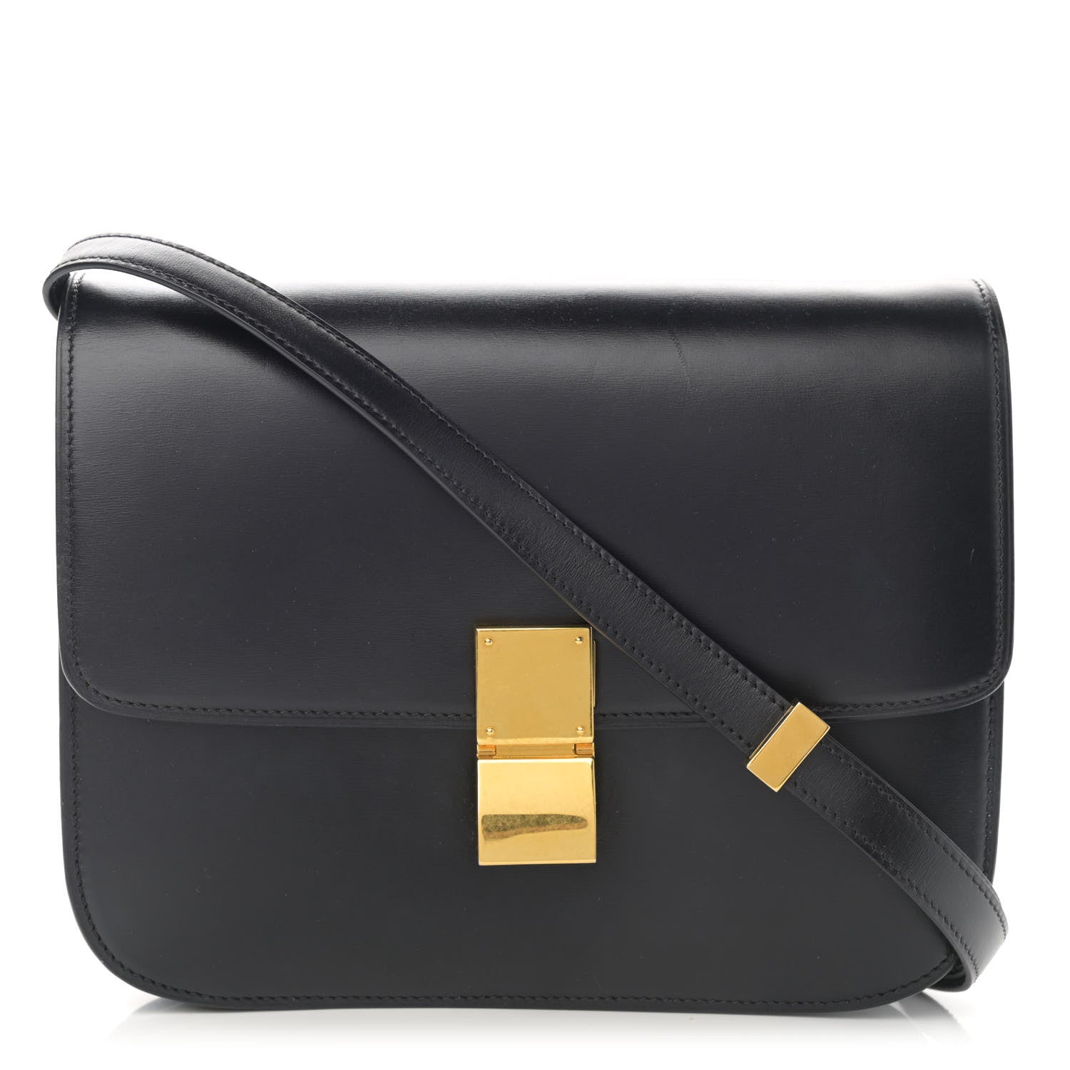 Celine Box Calfskin Medium Classic Box Flap Bag Black 1 of 12