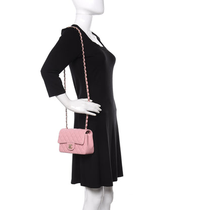 Chanel Lambskin Quilted Mini Rectangular Flap Pink 2 of 11