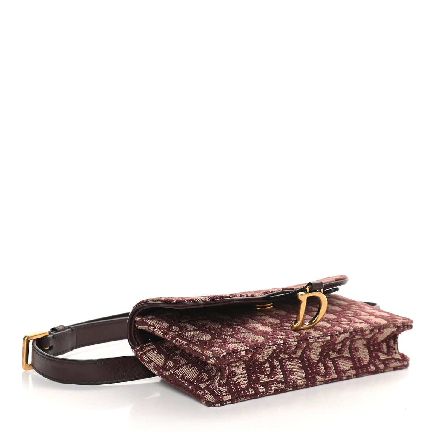 Oblique Saddle Belt Bag Bordeaux