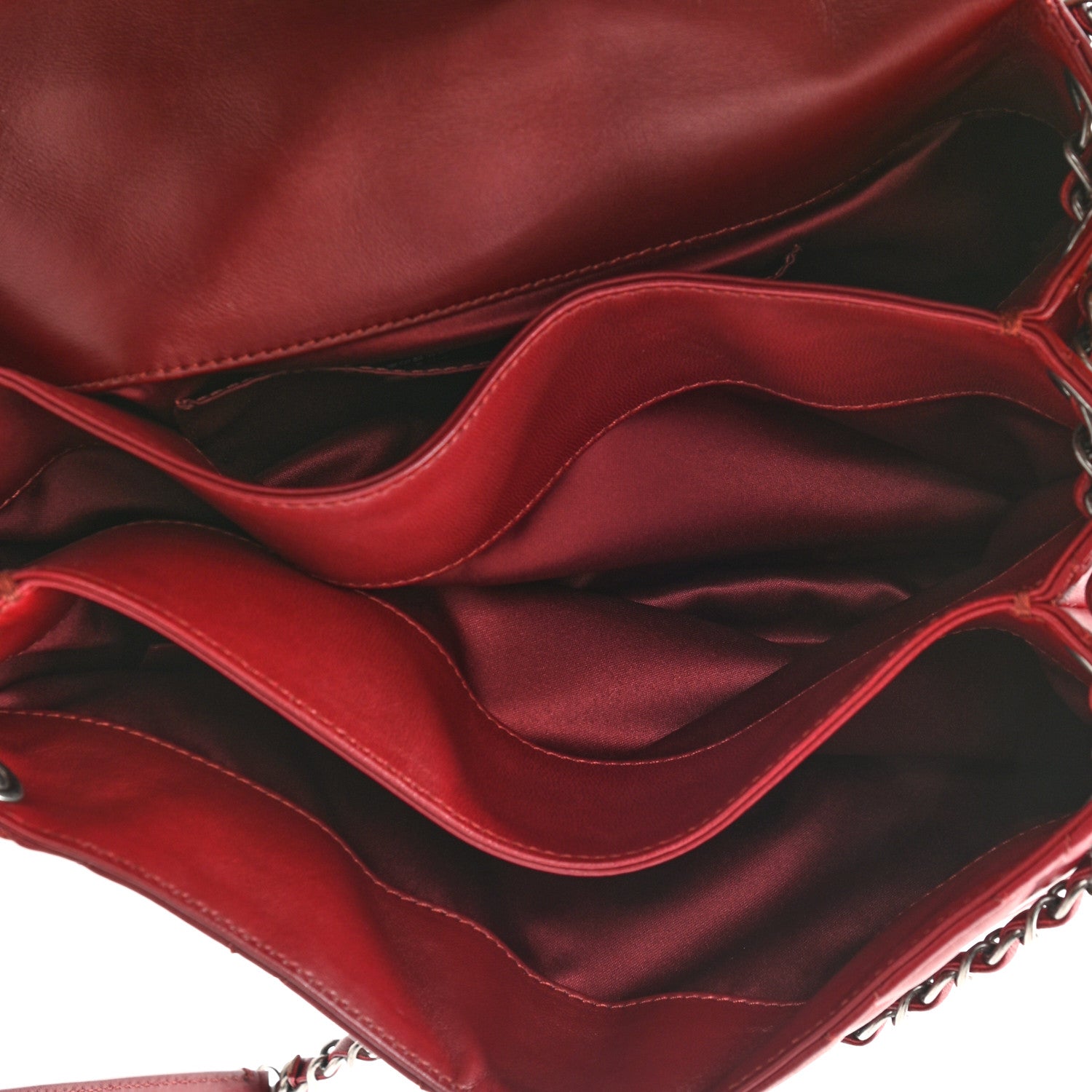 Chanel Lambskin Quilted Chanel 3 Accordion Flap Bag Red 5 of 10