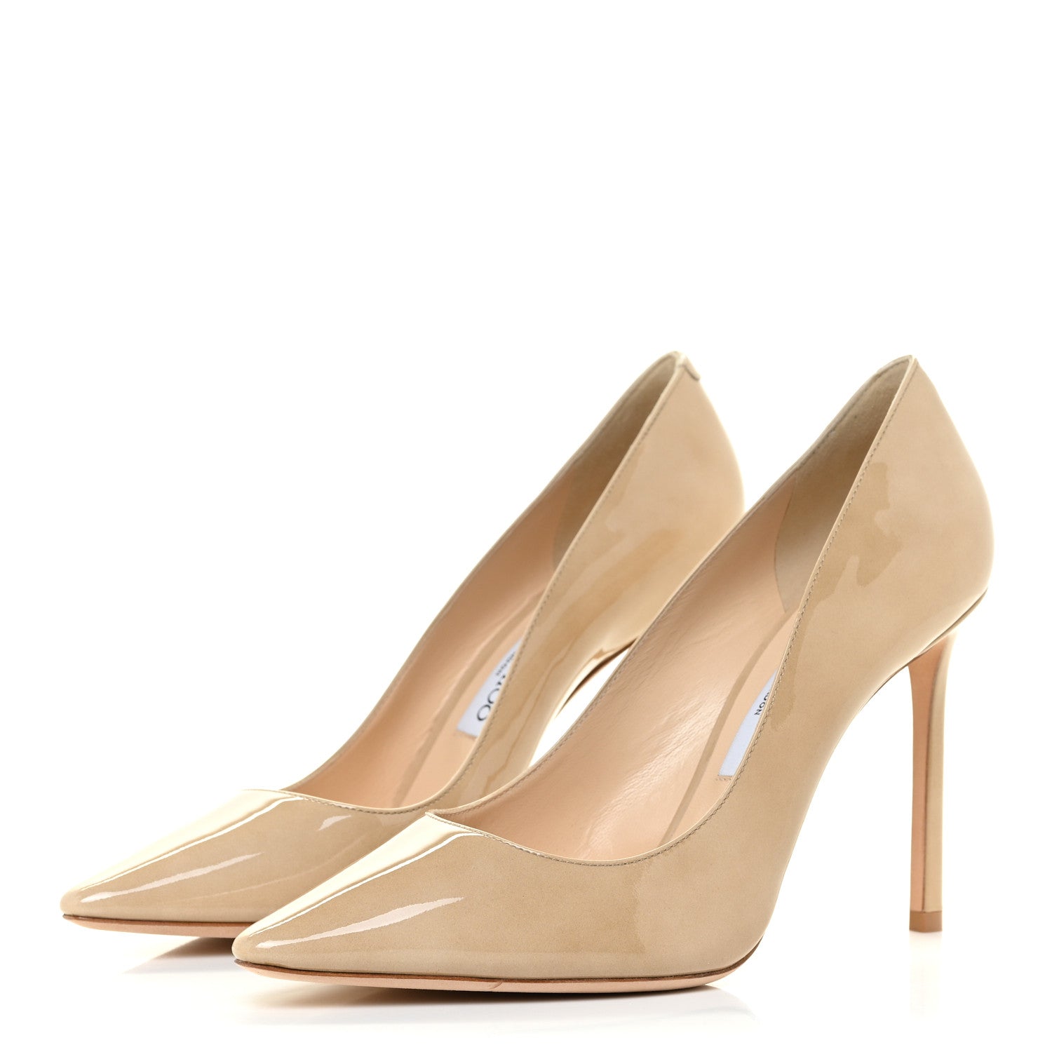 Jimmy Choo Patent Pointy Toe Romy 100 Pumps 39.5 Nude 3 of 11