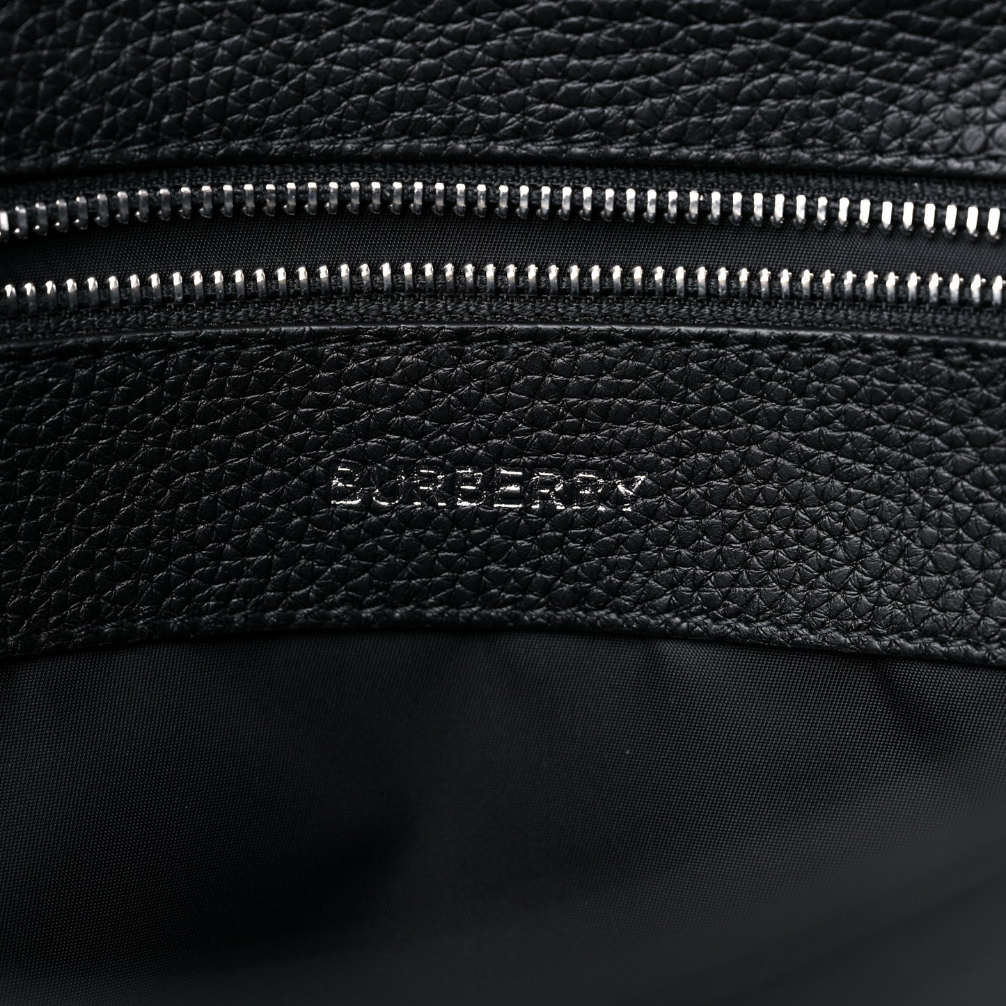 Grainy Calfskin Embossed Bruno Messenger Black