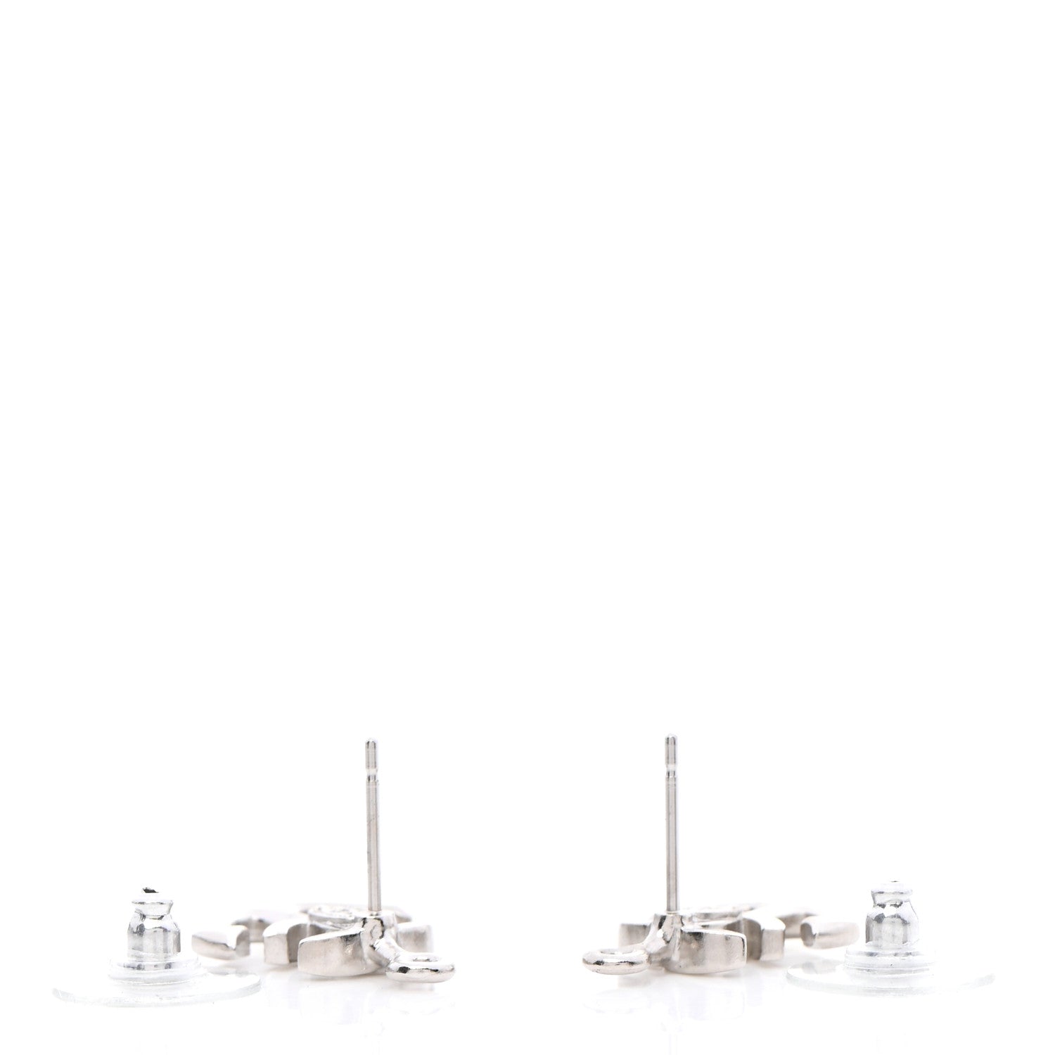 Chanel Metal Anchor CC Earrings Silver 3 of 5