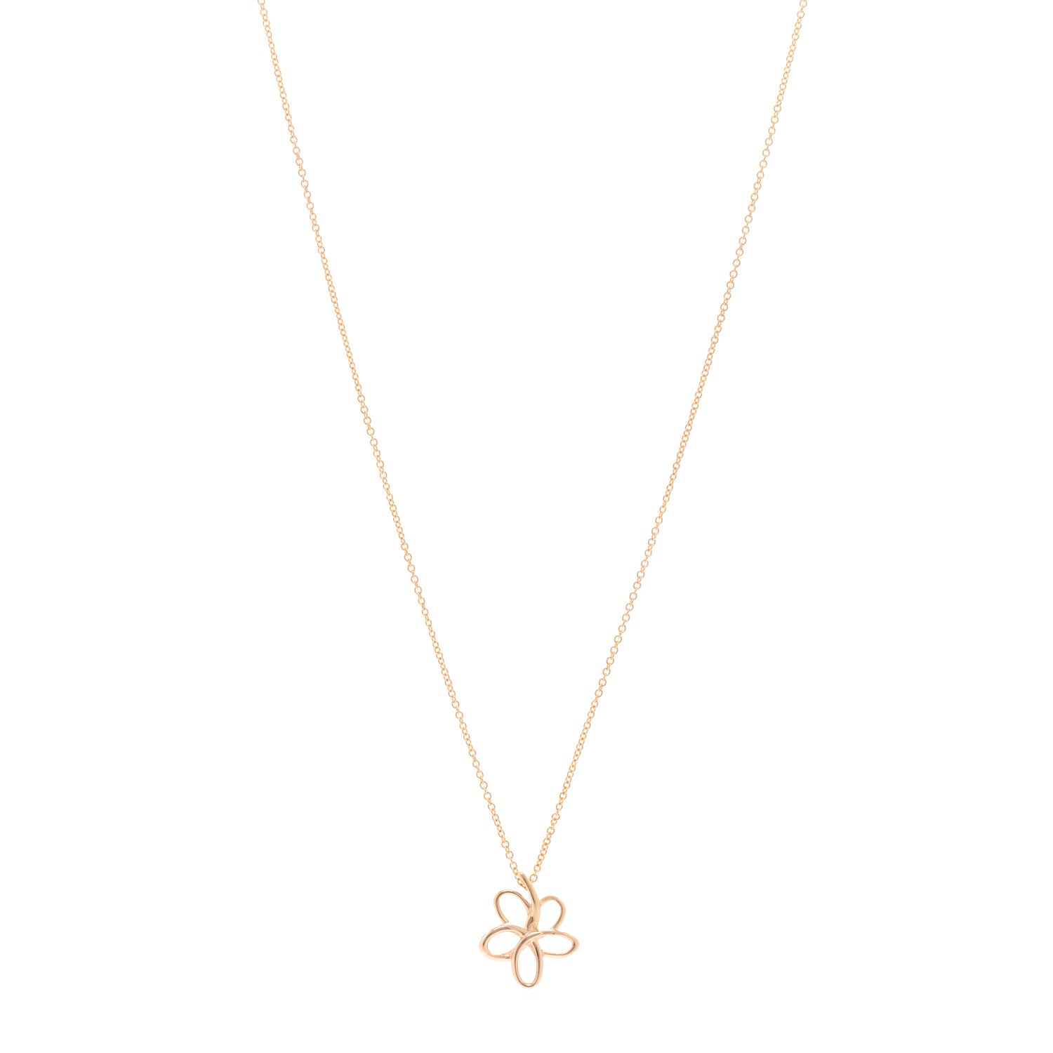 Tiffany 18K Rose Gold Paloma Picasso Villa Flower Pendant Necklace 1 of 5