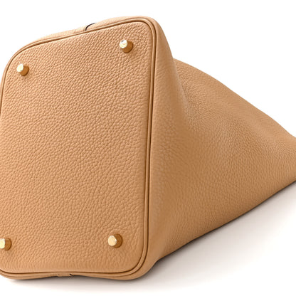 Hermes Taurillon Clemence Picotin Lock 22 MM Biscuit 10 of 10