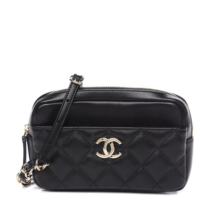 Chanel Lambskin Quilted Waist Bag Black 3 of 14