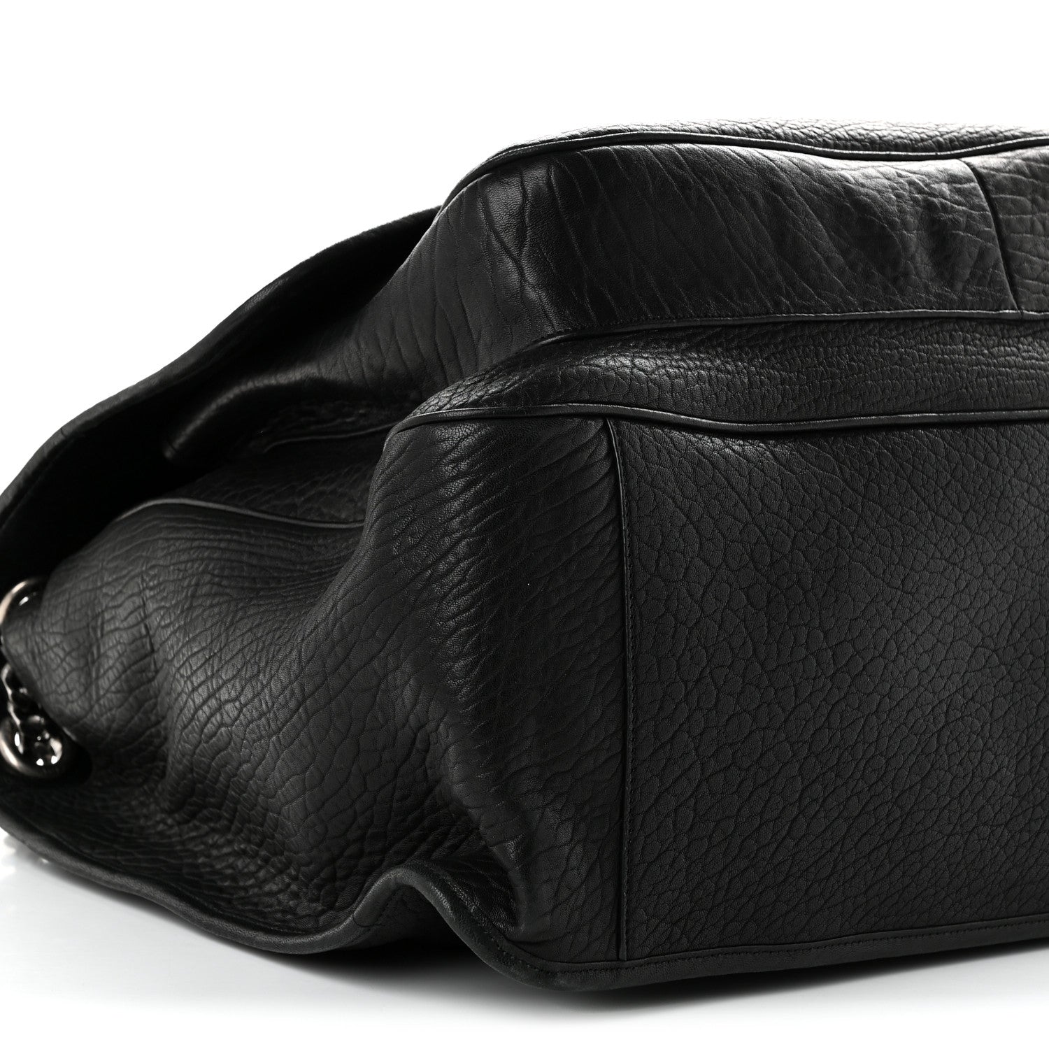 Saint Laurent Grained Lambskin Monogram Oversized Niki Chain Satchel Black 9 of 10