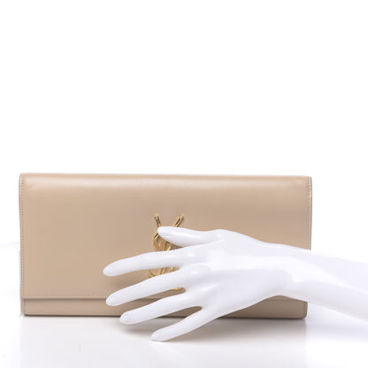 Saint Laurent Smooth Calfskin Cassandre Clutch Nude Powder 2 of 12