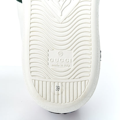Gucci Calfskin Web Floral Embroidered Womens Ace Sneakers 39 White 7 of 10