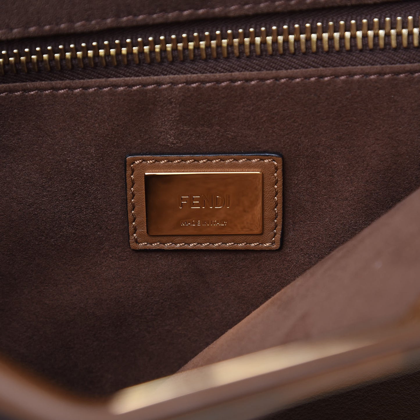 Calfskin Lace Up Large Peekaboo Iconic Satchel Cognac