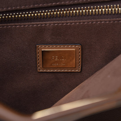 Fendi Calfskin Lace Up Large Peekaboo Iconic Satchel Cognac 8 of 11