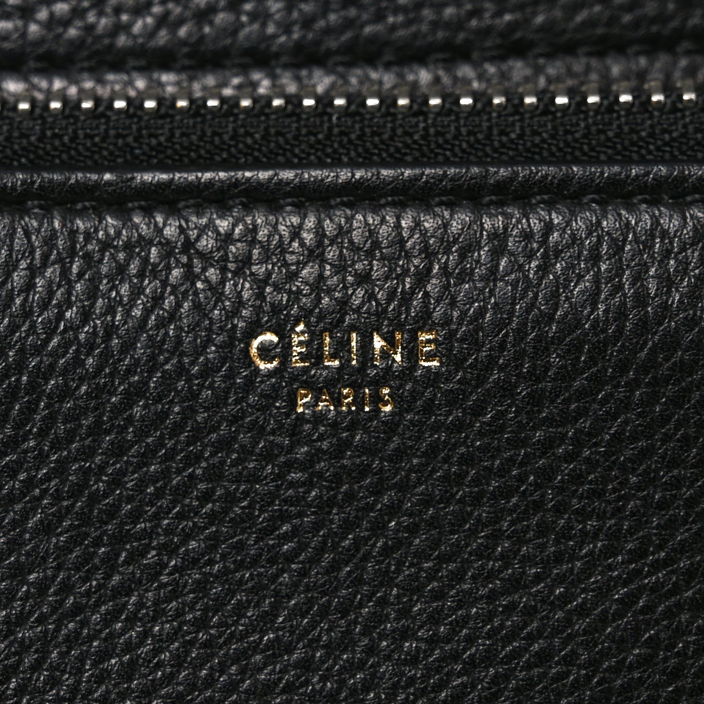 Grained Calfskin Edge Shoulder Bag Black