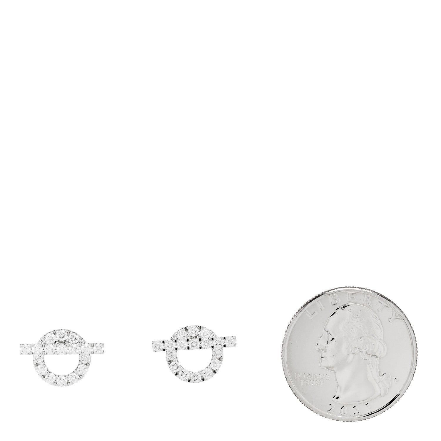 Hermes 18K White Gold Diamond Finesse Earrings 2 of 5