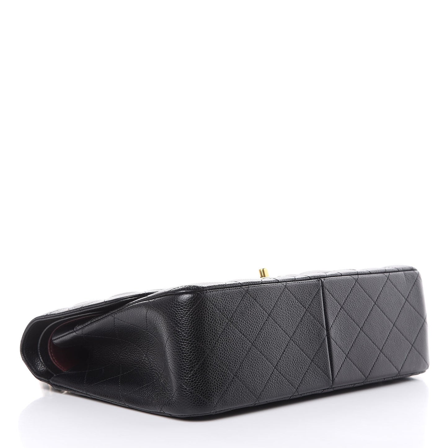 Caviar Quilted Jumbo Double Flap Black