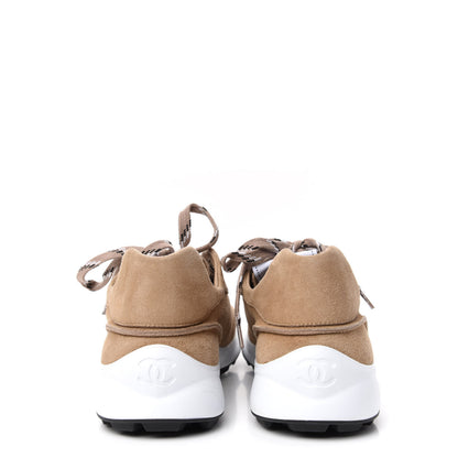 Chanel Suede Goatskin CC Sneakers 40.5 Dark Beige 7 of 10