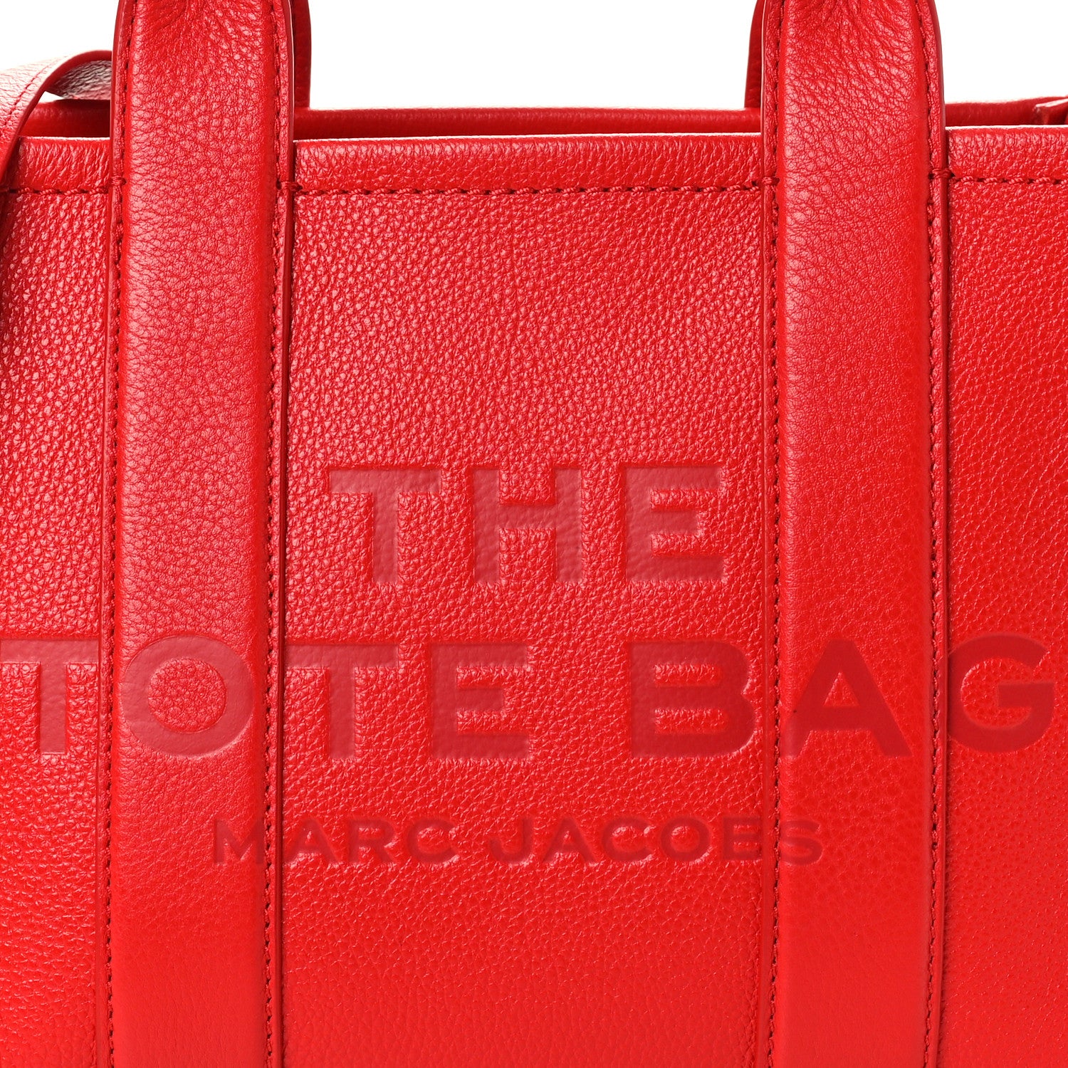 Marc Jacobs Grained Calfskin Small The Tote Bag Red 8 of 11