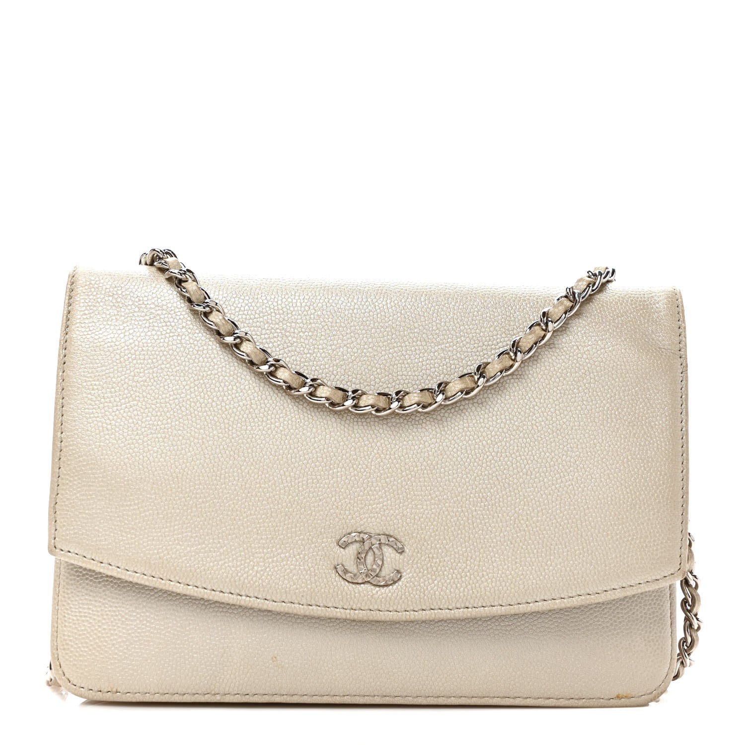 Chanel Caviar Sevruga Wallet on Chain WOC Beige 1 of 11