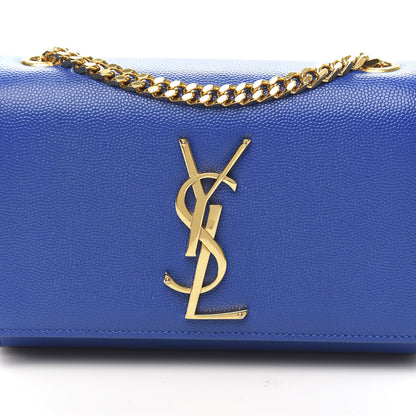 Saint Laurent Grain De Poudre Small Classic Monogram Kate Satchel Royal Blue 9 of 9
