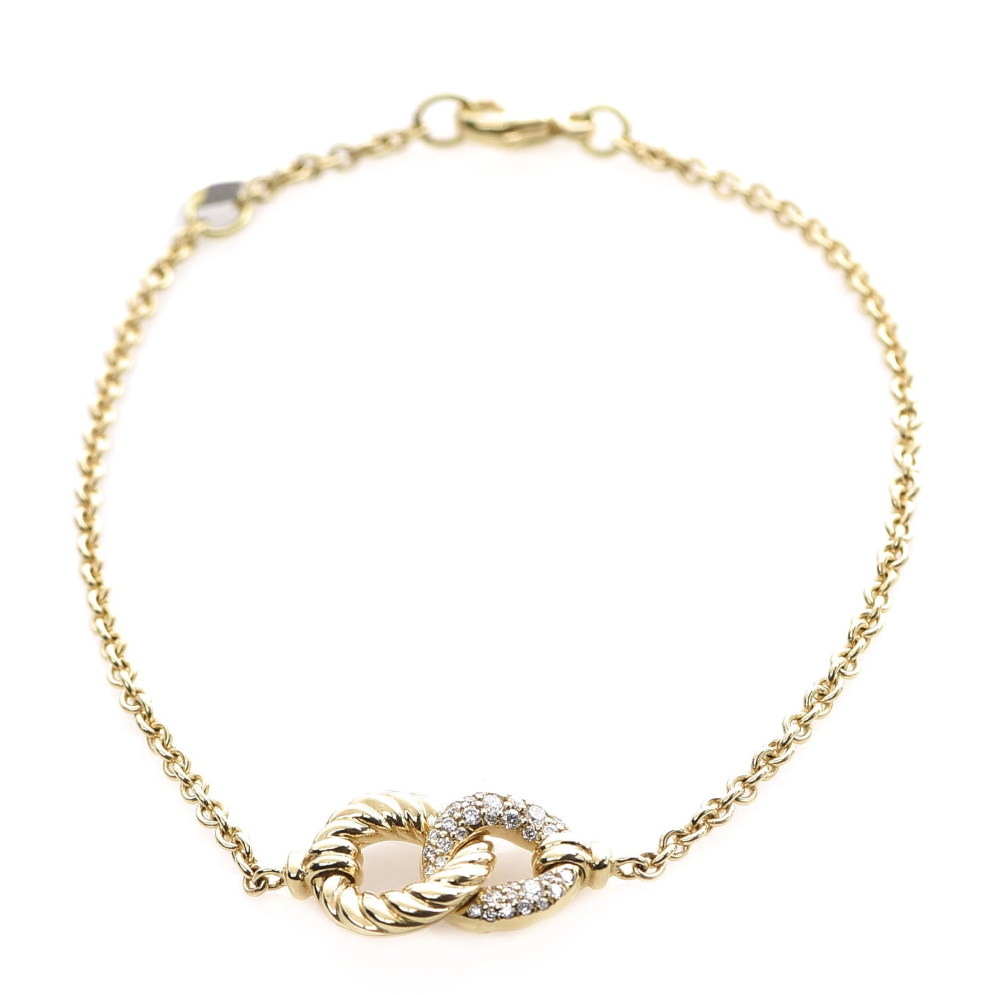 18K Yellow Gold Diamond Belmont Single Station Bracelet