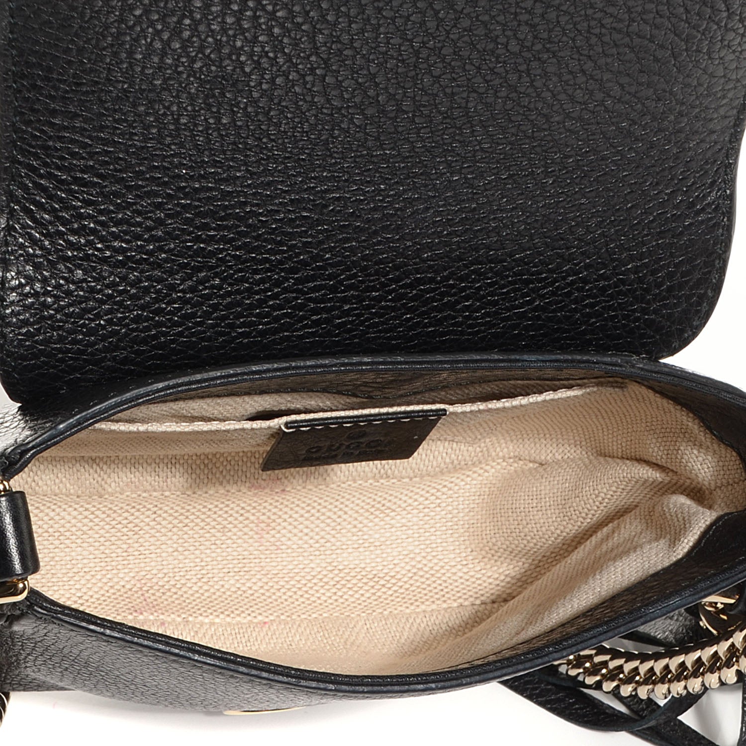 Gucci Pebbled Calfskin Small Soho Flap Crossbody Black 5 of 9