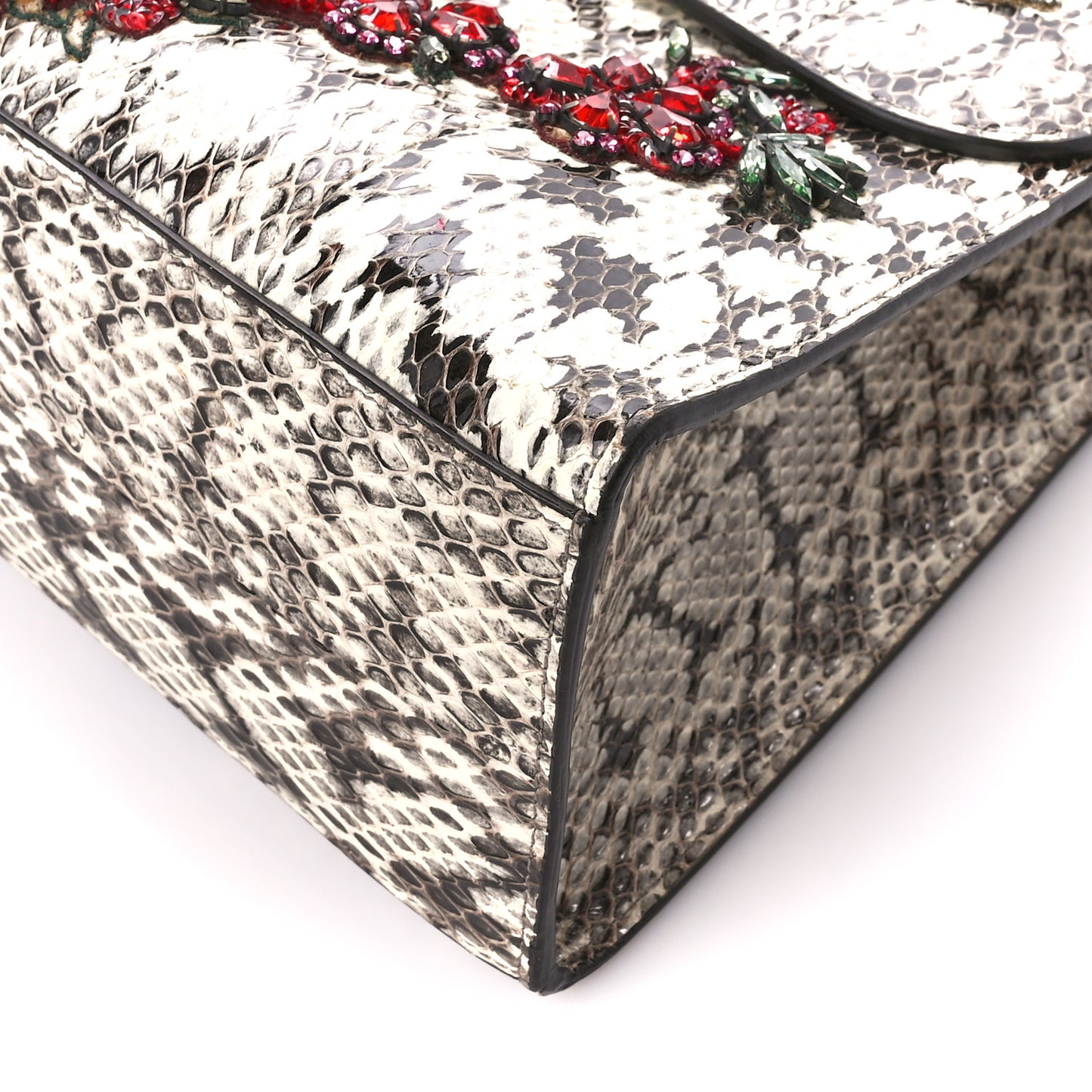 Snakeskin Embroidered Medium Osiride Top Handle Bag