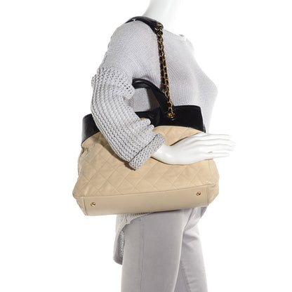 Chanel Calfskin In The Mix Shopping Tote Beige Black 2 of 8