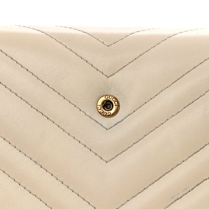Gucci Calfskin Matelasse GG Marmont Chain Wallet Mystic White 13 of 21