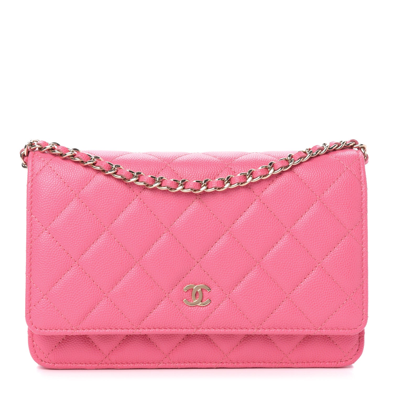 Chanel Caviar Quilted Wallet on Chain WOC Pink 1 of 12