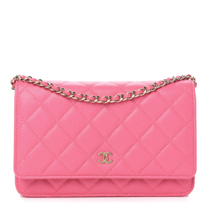Chanel Caviar Quilted Wallet on Chain WOC Pink 1 of 12