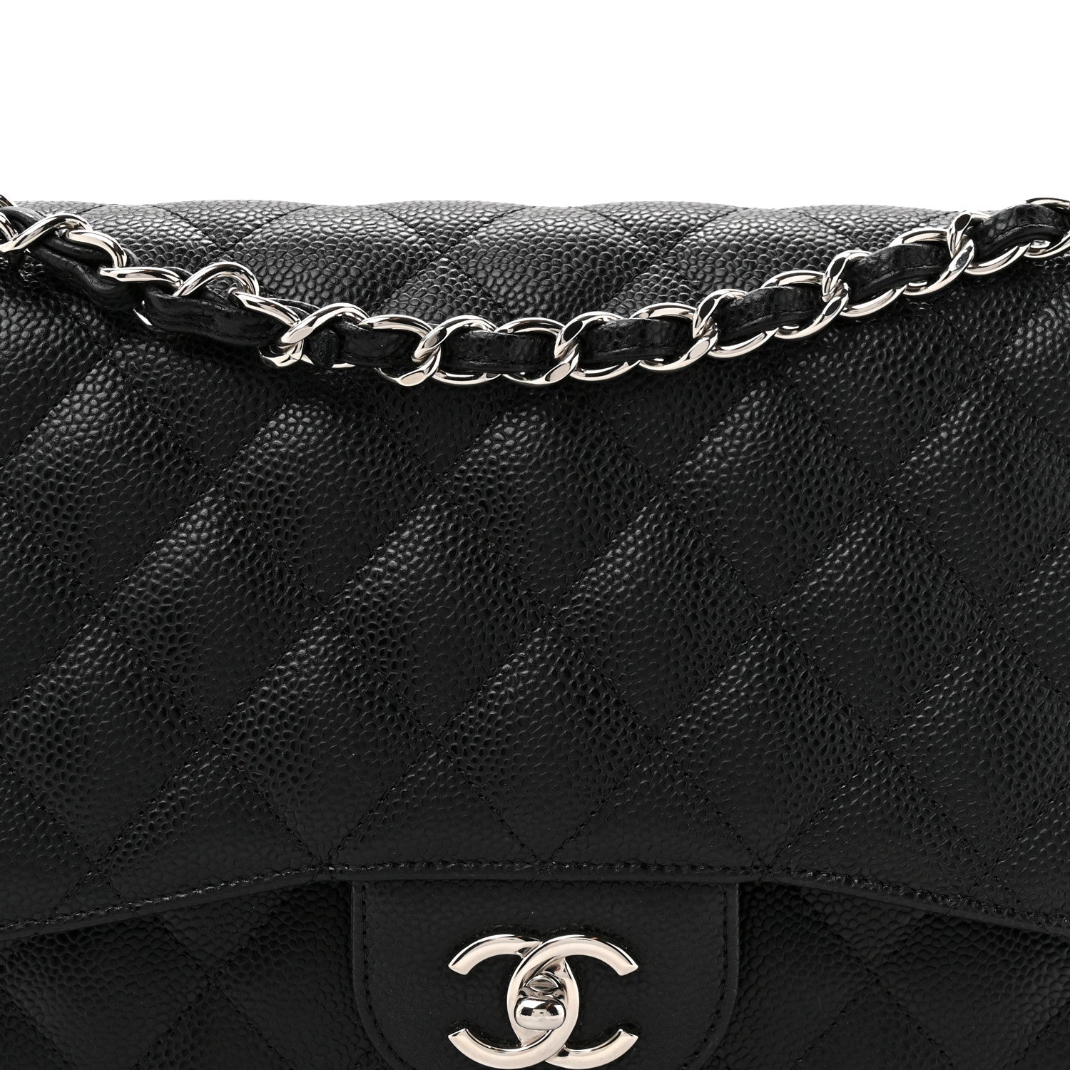 Chanel Caviar Quilted Jumbo Double Flap Black 8 of 10