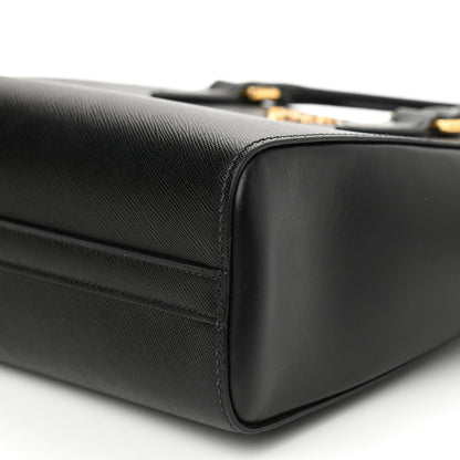 Prada Saffiano Soft Calfskin Small Zippered Tote Black 7 of 7