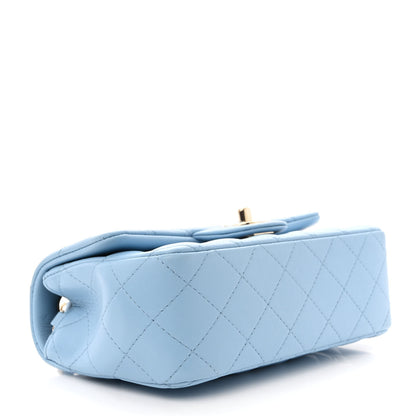 Chanel Lambskin Quilted Mini Rectangular Flap Light Blue 4 of 11