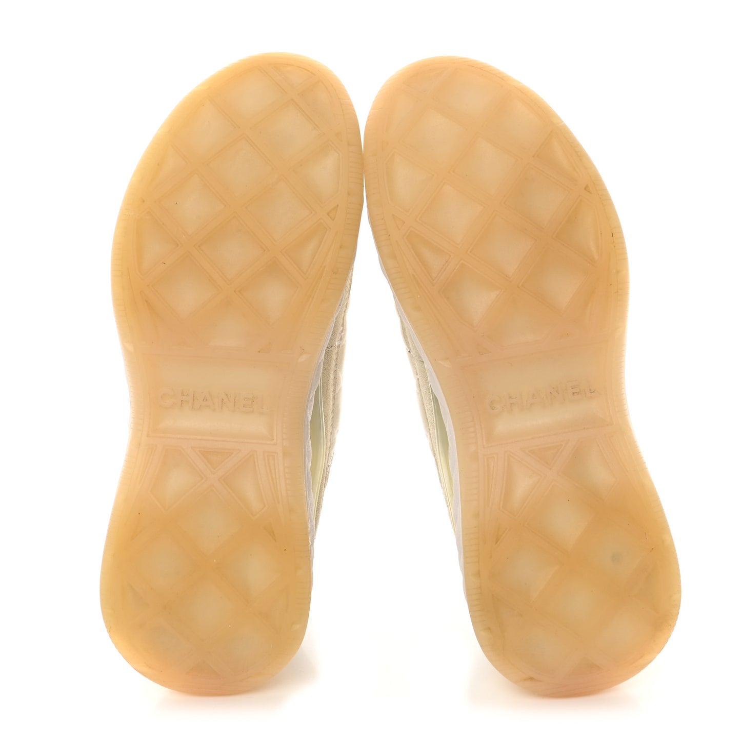 Fabric Suede Calfskin CC Sneakers 35 White Ivory