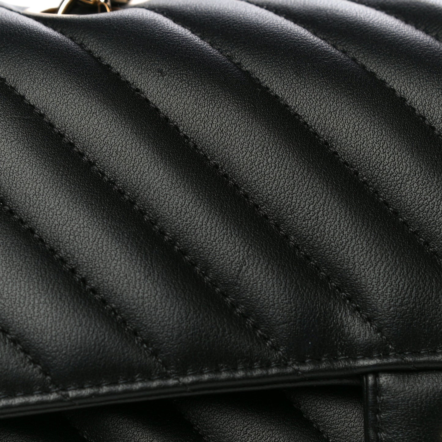 Lambskin Chevron Quilted Small Double Flap Black