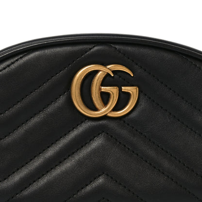 Gucci Calfskin Matelasse GG Marmont Belt Bag 85 34 Black 8 of 10