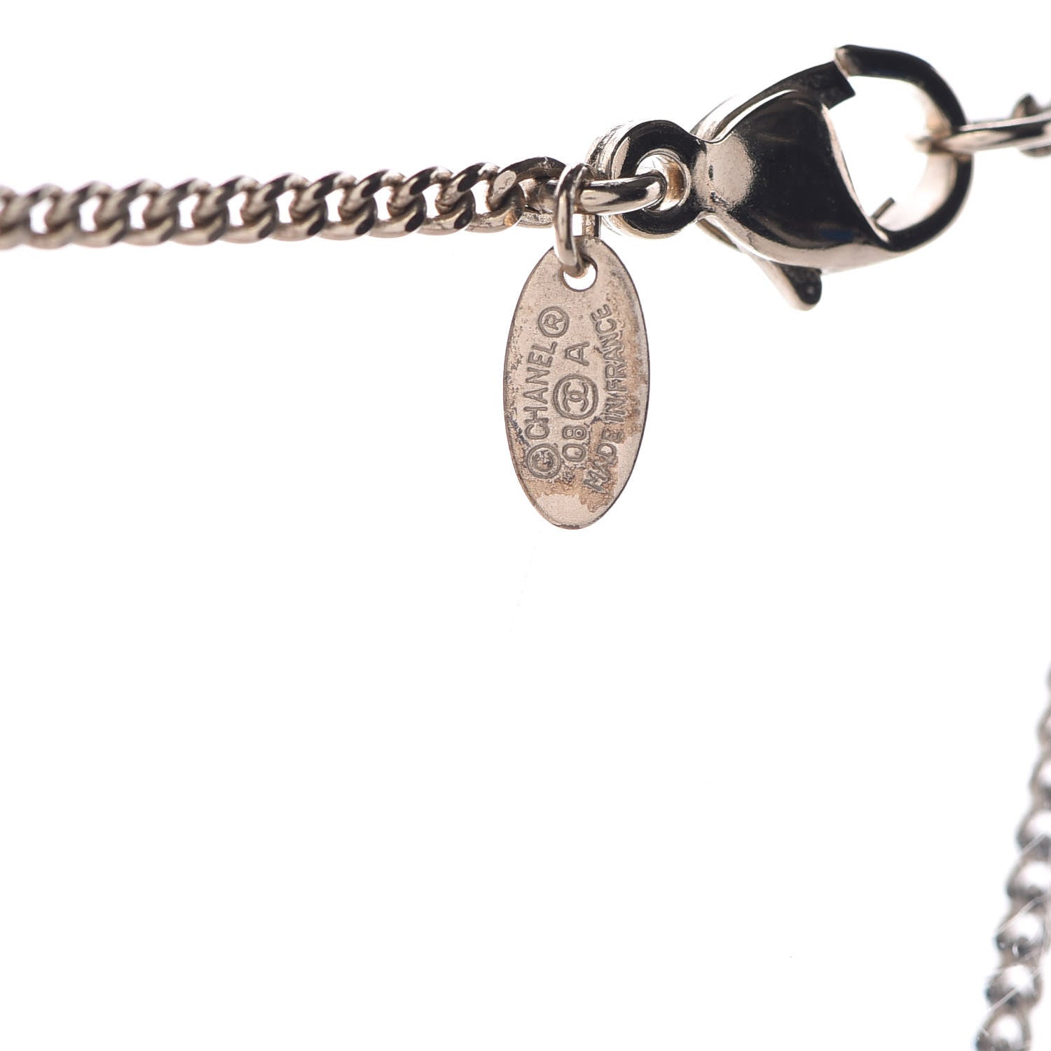 Chanel CC Leaf Pendant Necklace Gold 6 of 6