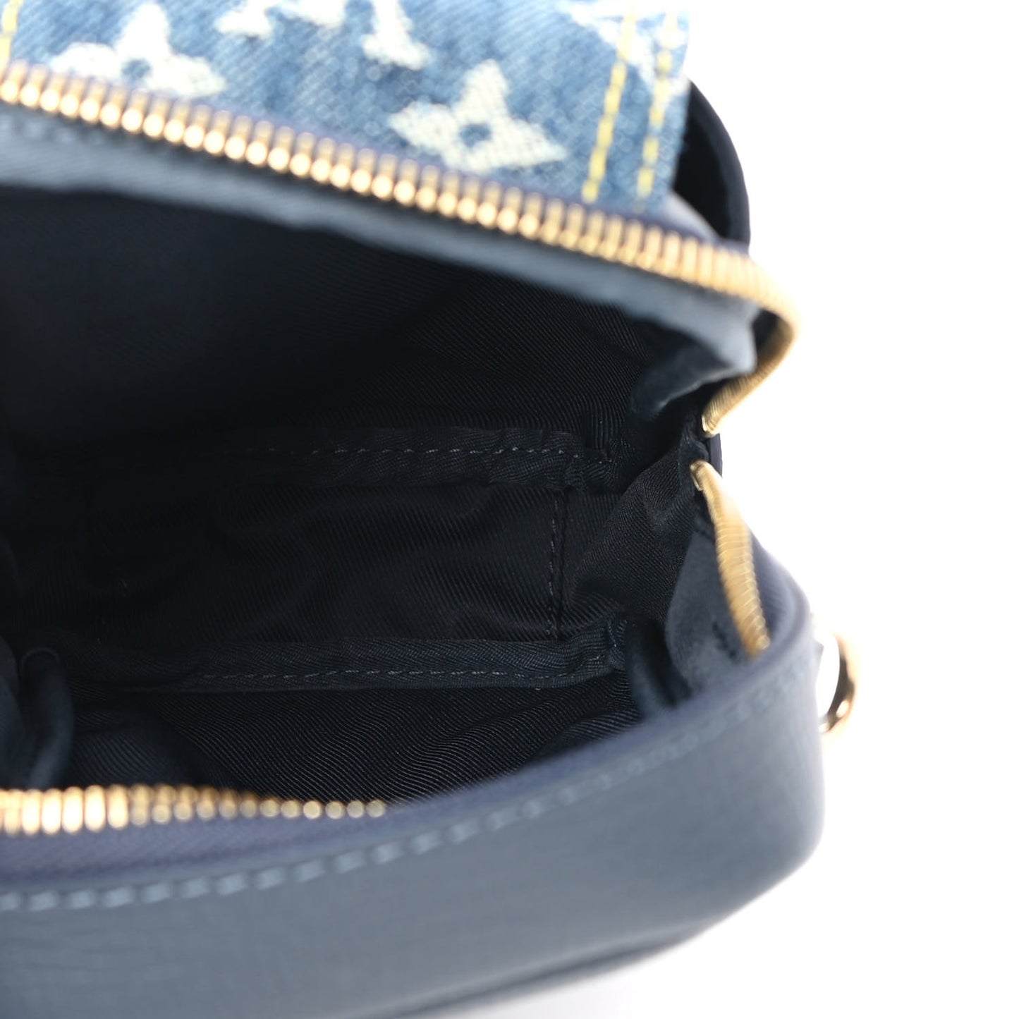 X NIGO Denim Monogram Flat Double Phone Pouch