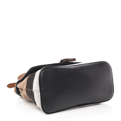 Burberry Mega Check Grainy Calfskin Gowan Messenger Bag Black 4 of 10