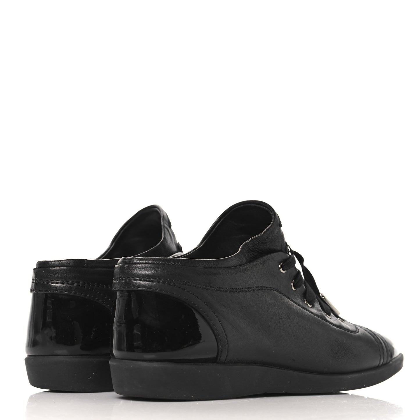 Lambskin Patent Cap Toe CC Sneakers 39.5 Black