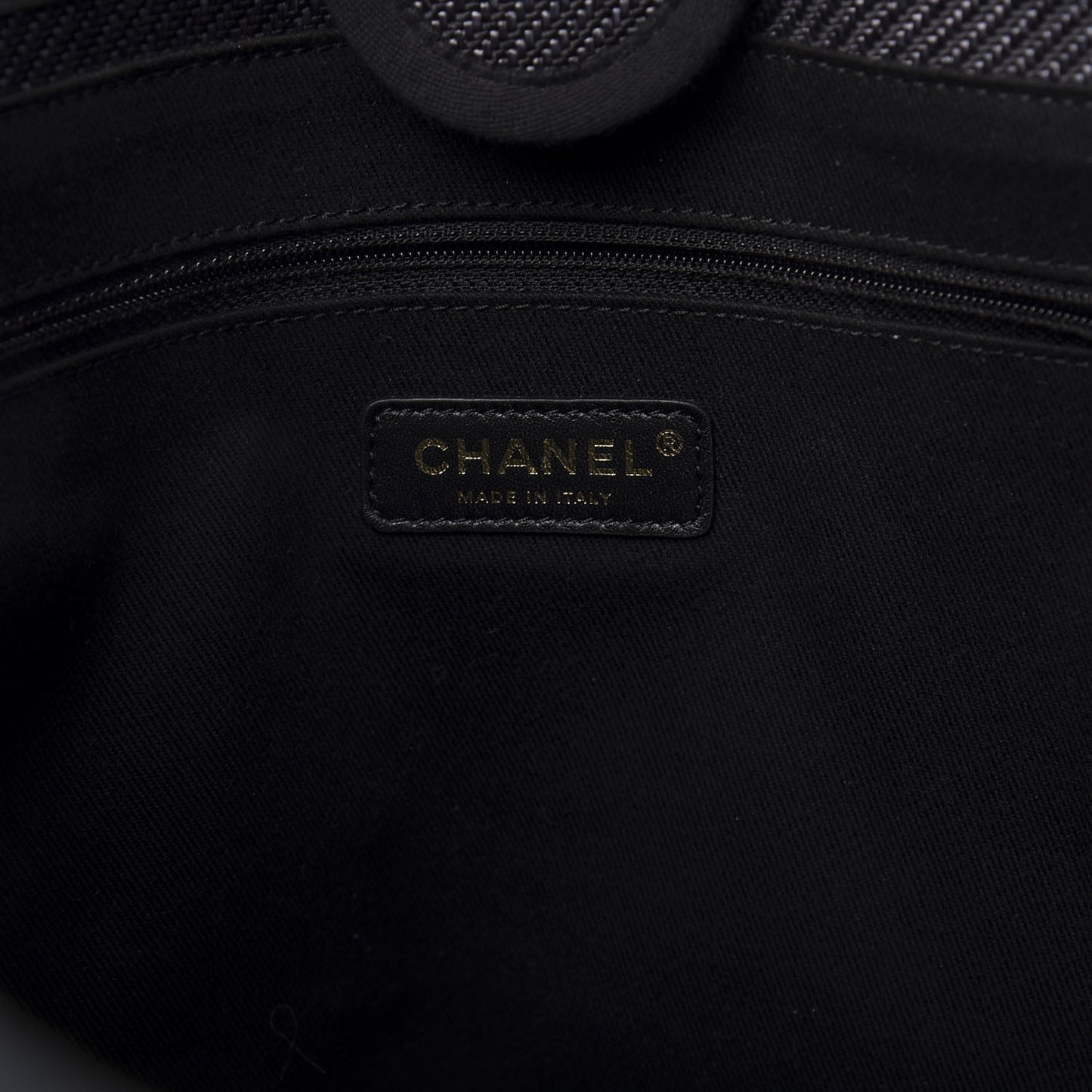 Mixed Fibers Calfskin Small Deauville Tote Black