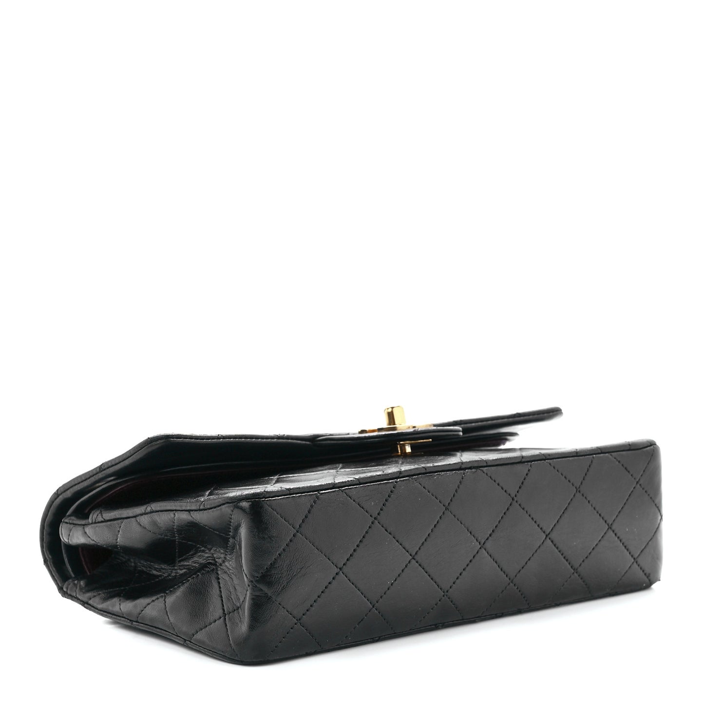 Lambskin Quilted Small Double Flap Black