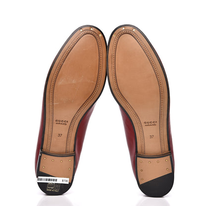 Gucci Calfskin Womens Jordaan Loafers 37 Hibiscus Red 6 of 13