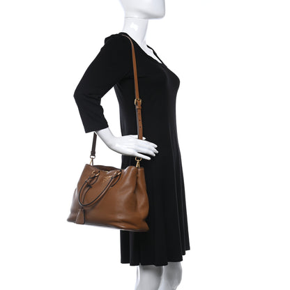 Prada Vitello Phenix Top Handle Bag Cannella 2 of 15