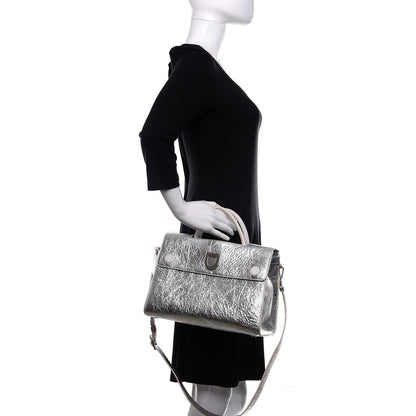 Christian Dior Metallic Calfskin Medium Diorever Flap Silver 3 of 10