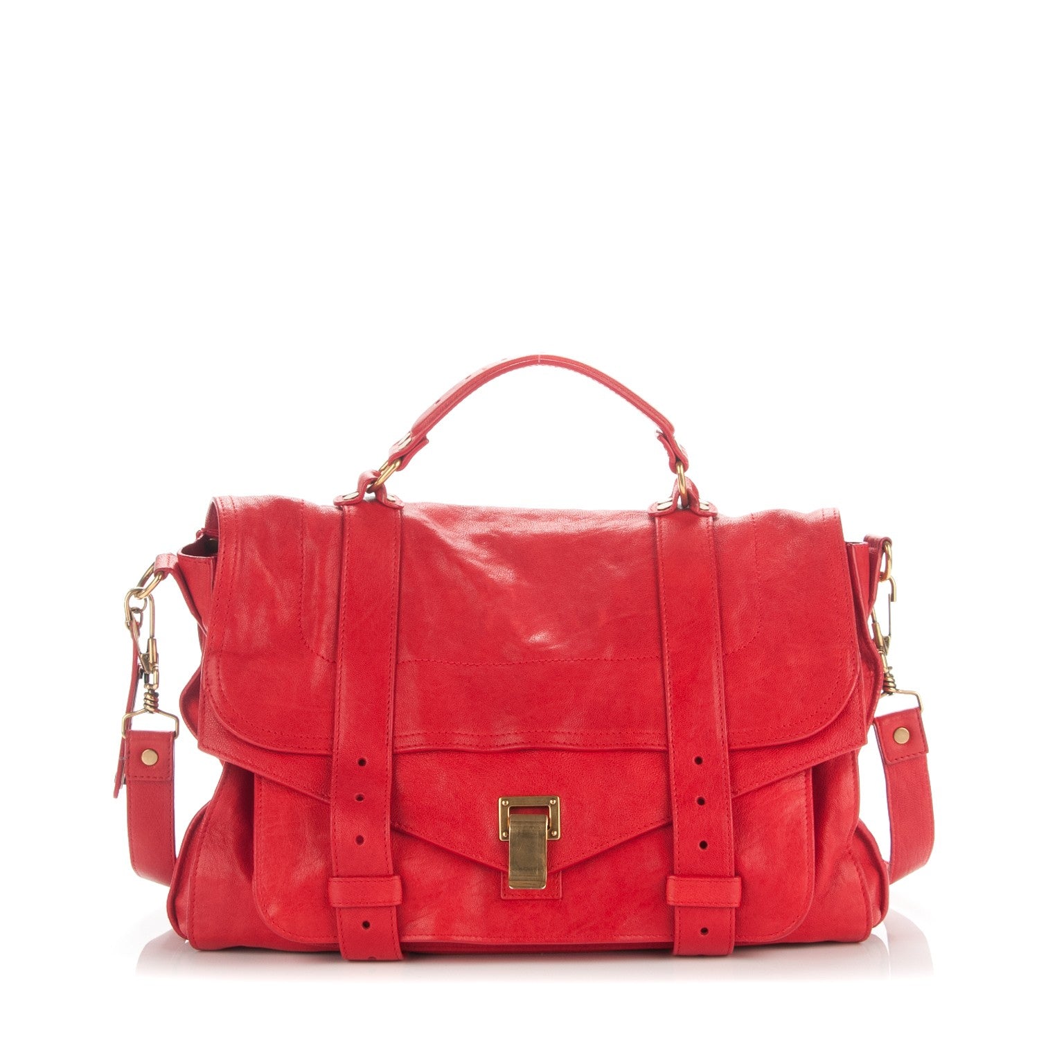 Proenza Schouler Lambskin Large PS1 Satchel Bright Red 1 of 14