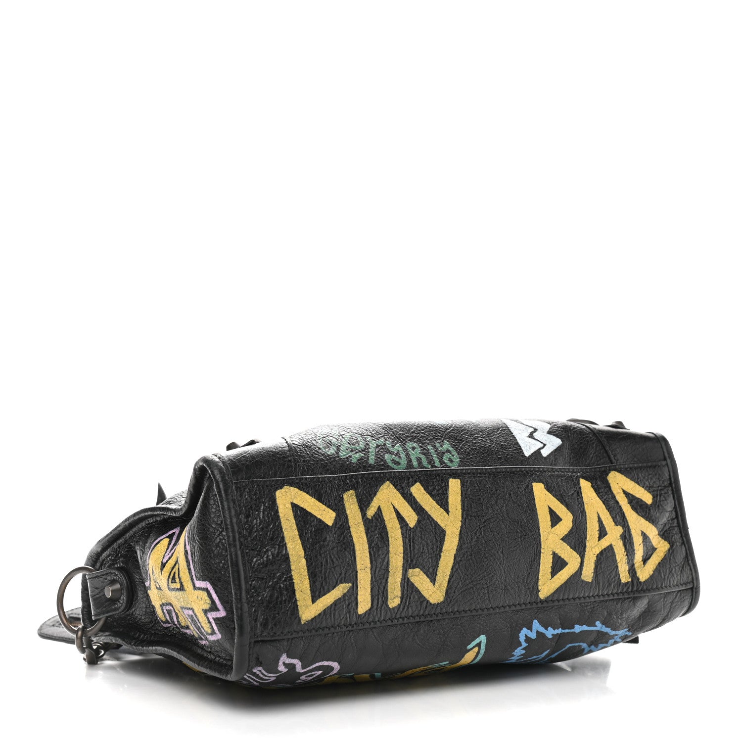 Balenciaga Agneau Graffiti All Over Classic Hardware S City Black Multicolor 5 of 10